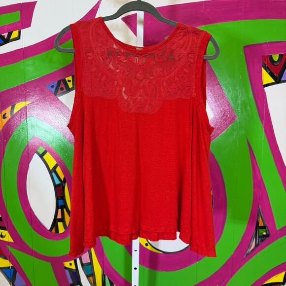Free People, Lace Detail Oversized Tank Top. Size Medium. Excellent condition! - Picture 1 of 4
